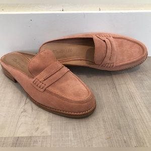 Madewell Elinor Loafer Mule in Mauve Pink Suede Size 8.5 M